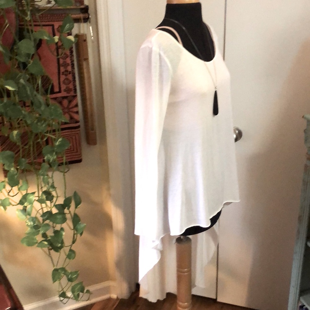 Express long sleeve white 100% Cotton t-shirt - Picture 4 of 4
